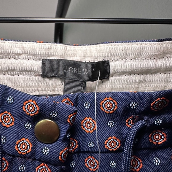 J. Crew Navy and Pink Patterned Women's Pants - Picture 3 of 6